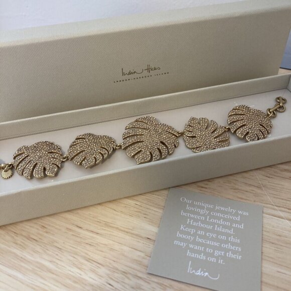 (SOLD) India Hicks Palm Leaf Bracelet, Gold NIB Retired Item HTF - Picture 2 of 6